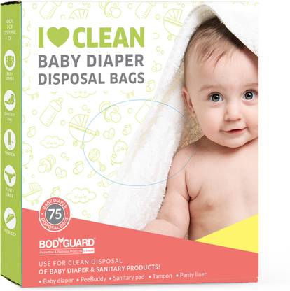 BodyGuard Baby Diaper Disposable Bag - 75 Bags | Oxo Biodegradable & Leak-Proof Bags Disposal Bag