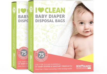 SIRONA Baby Diaper Disposable Bag - 150 Bags (2 Pack - 75 Bag Each) | Oxo Biodegradable Baby Diapers and Sanitary Disposal Bags