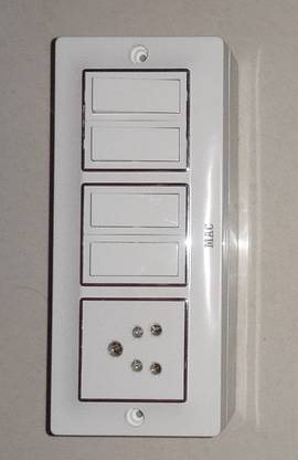 supriya combind Box (CONA) 4 Switch, 1 Socket (ISI Mark) Wall Plate