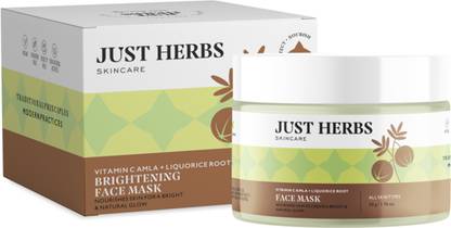 Just Herbs Vitamin C Clay Face Mask Pack with Amla & Liquorice Root For Detan & Brightening