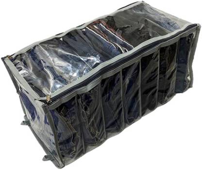 Addyz jeans cover 7 Grid Drawer & Closet Storage jeans pant,Organizer - Transparent PVC Storage Storage