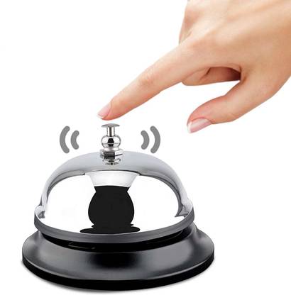 Argry Manual Push and Press Stainless Steel Call Bell for Table | Desk, Home/Office Aluminium Desk Bell