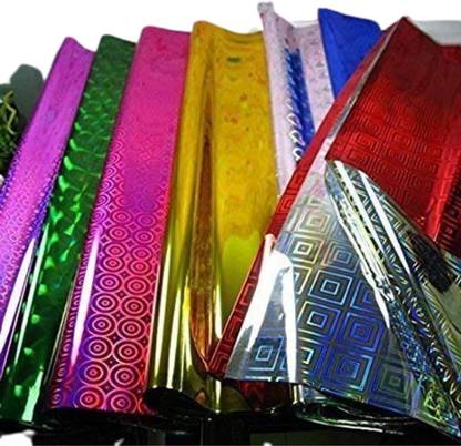 GANESH CREATIONS Gift Wrapping Paper Plastic Sheets Metallic Gift Wrapping Paper Sheet Plastic Gift Wrapper