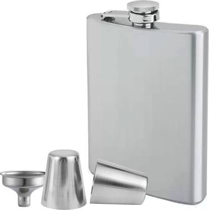 JMALL Hip Flask, 2 shot glasses, 1 Funnel Bar set Stainless Steel Hip Flask 1 - Piece Bar Set