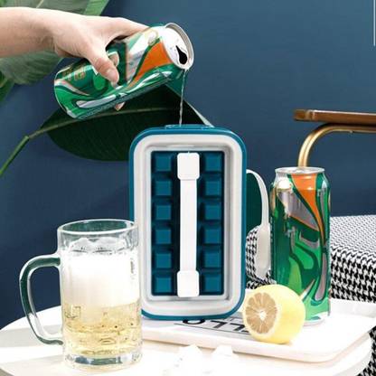 SWISS WONDER 2 in 1 icebreaker bottle silicone easy portable ice cube tray Green Silicone Ice Cube Tray