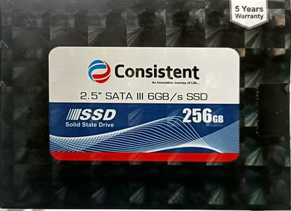 Consistent SSD 2.5 SATA 256 GB Desktop, Laptop, All in One PC's Black SATA III Internal Solid State Drive (SSD) (CTSSD256S6)