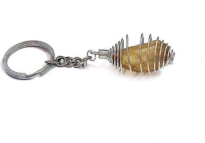 AIR9999 Natural Citrine Crystal Raw Rough Chunk Key Chain Key Ring Key Chain