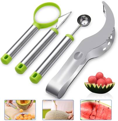 XAMILE Watermelon Slicer Cutter Set, Fruit Carving Tools Knife, Melon Baller Scoop. Kitchen Scoop