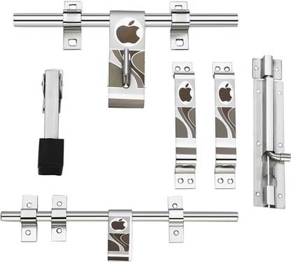 ANALEX Door kit handle,Tow door handle,one Door stopper,(stainless steel) Steel Door Handle