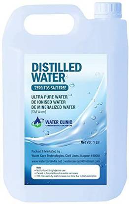 WATER CLINIC WTC Distilled Water-Di Ionised H2O (1 Ltr.) Laboratory Dropper Bottle