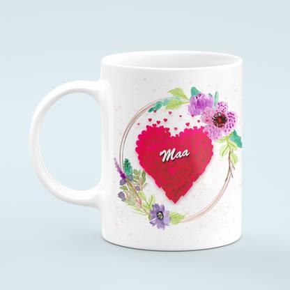 SAG Flower and heart Background MAA printed Ceramic Coffee Mug