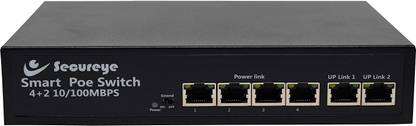 SECUREYE 4 Port POE Switch For IP Cameras 6 Ports 100 Mbps Smart Network Switch