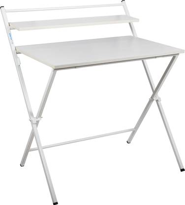 blumuno X-Plus Folding Table (Dreamy White) Engineered Wood Study Table