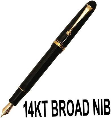 PILOT CUSTOM 74 BLACK RESIN WITH GOLD TRIM FOUNTAIN PEN – 14KT BROAD NIB Fountain Pen