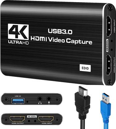 microware 4K UltraHD USB 3.0 HDMI Video Capture for Gaming/Live Streaming/Video Conference Media Streaming Device