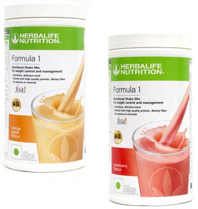 HERBALIFE Formula 1 Protein Shake Orange Cream + Strawberry Plant-Based Protein