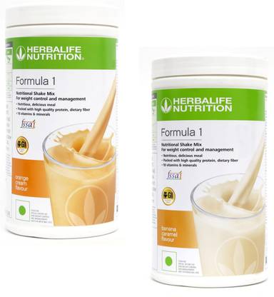 HERBALIFE Formula 1 Protein Shake Orange Cream + Banana Caramel Plant-Based Protein
