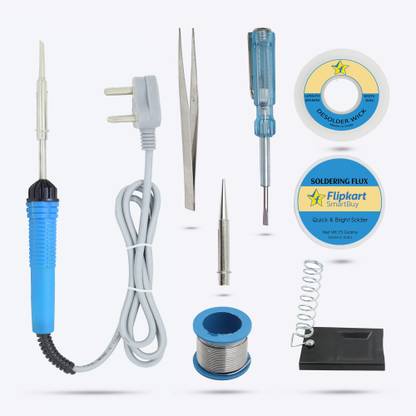 Flipkart SmartBuy SB12M1 8in1 Mobile Soldering Iron Tools Combo Kit Set with Flux Paste and Wire 25 W Simple