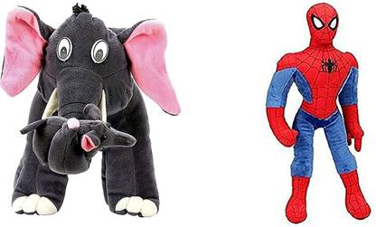 AURA SPACE Soft Toy Spider Man with Elephant for Kids  - 13 cm