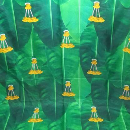 Epoojacart (Model - 12) Big Banana with Yellow Flowers Backdrop (5x8 Ft) Decorative Tapestry