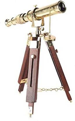 Sian Brass Handicraft SIAN Brass Telescope with Antique Style Wooden Tripod (10" to extended 18") Catadioptric Telescope