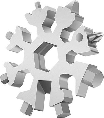 HUENISH 18-in-1 Steel Snowflake Multi-Tool Keychain Screwdriver Bottle Opener Tool Camping & Hiking Multi-Tool