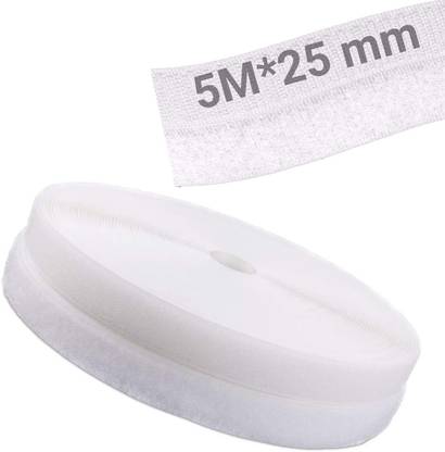 TurtleGrip Non-Adhesive Hook Tape & Non-Adhesive Loop Tape (5M*25mm) No Glue on Backside Stick-on Velcro