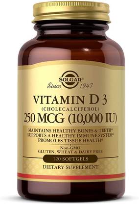 Solgar Vitamin D3 (Cholecalciferol) 250 MCG (10,000 IU), 120 Softgels