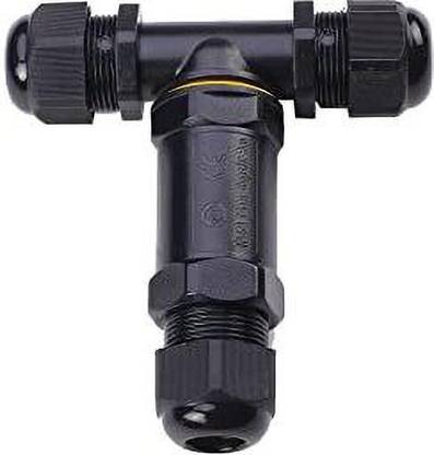 POWER CONNECT IP-68 3-Pin T-Shape Connector | Durable- Finish Junction Box Waterproof Heat & Fire Resistant, Wire Connector