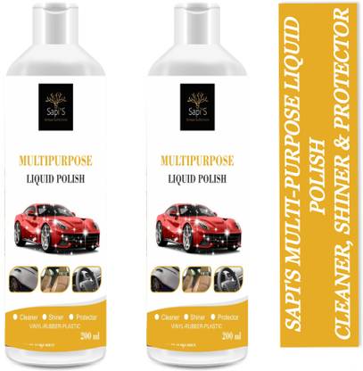 SAPI'S Multipurpose Liquid Polish to Shine Car Dressing Spray, 200 ml Pack 2