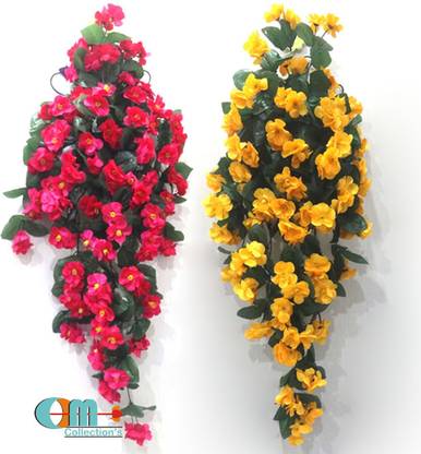 OM COLLECTIONS Artificial Creepers hanging flower Multicolor Daisy Artificial Flower  with Pot
