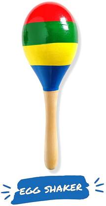 Kishore collection Wooden Rattles Egg Shaker Kids Musical Sand Hammer Toy(Random Color Pattern) Rattle