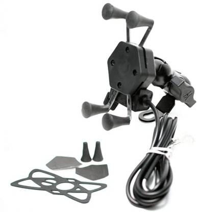 Wifton Adjustable Cell Phone Holder Stand with 360 Rotations and USB Charging Port Bike Mobile Holder