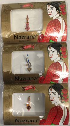 Nazrana Vertical bindi CENTER OF FACE HEAD Pink, Blue Bindis