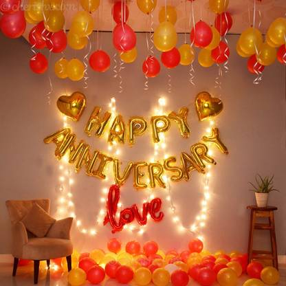 F C Fancy Creation Happy Anniversary Decoration Combo Pack of 46pc For husband wife special day