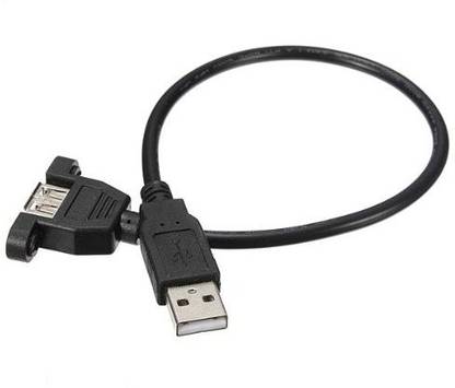 TECHGEAR Lightning Cable 0.5 m Panel Mount USB 2.0 Cable Type A Male to Type B Female