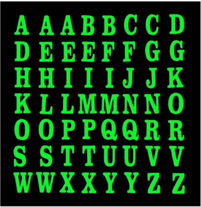 Comet Busters 1.5 cm Self-Adhesive Uppercase Glow in The Dark Alphabet Stickers for Craft (STR225) Self Adhesive Sticker