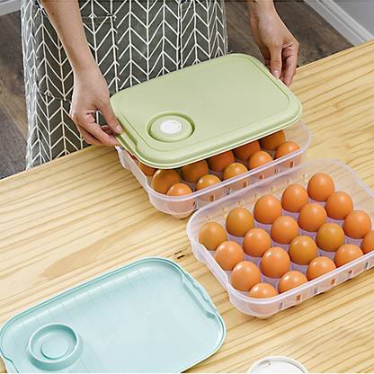 Onprix Egg Carton Kitchen Refrigerator Fresh-keeping Box Egg Tray with Lid Stackable Storage Box