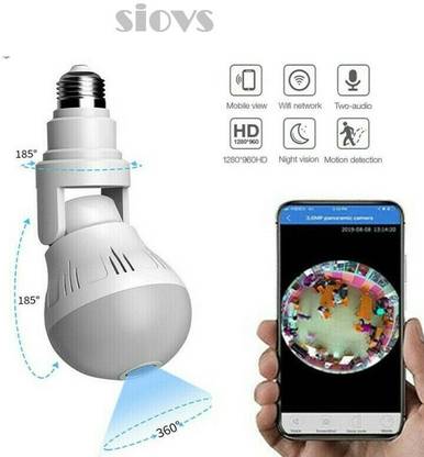 SIOVS Spy Camera Full Color Onvif H.265 Cloud Storage Wireless Panoramic 360 Cam Security Camera