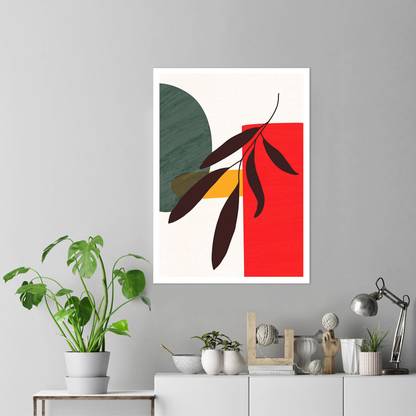DWELLSINDIA Abstract Plant Art Part2 Unframed Canvas Painting Canvas 24.4 inch x 17.7 inch Painting