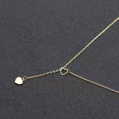 Admire Shop Heart Lariat Choker Y-Shaped Long Chain Gold Color Love Alloy Alloy Pendant