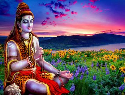 Shiv Ji (Mahadev) Multicolour Photo Print Poster Photographic Paper