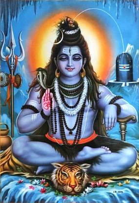 Shiv Ji (Mahadev) Multicolour Photo Print Poster Photographic Paper