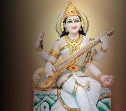Maa Saraswati Ji Multicolour Photo Print Poster Photographic Paper