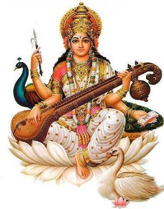 Maa Saraswati Ji Multicolour Photo Print Poster Photographic Paper