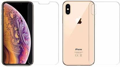 ELEF Front and Back Tempered Glass for Iphone Xs Max Front Transparent Tempered Glass and Back Flexible Guard (Trink)