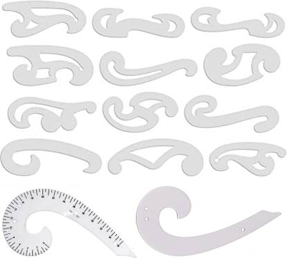 KYP Fashion Art Ruler French Curve Scale Drafting Patterns Transparent Tailoring Tools Sewing Kit