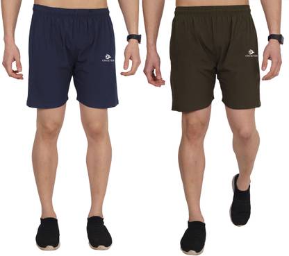 Men Dark Blue, Dark Green Sports Shorts