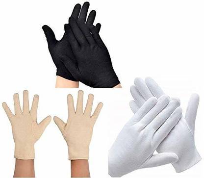 PRALAV Re-usable and Washable Pure Cotton Hand Gloves for Multi-Purpose,Free Size, Diving Gloves