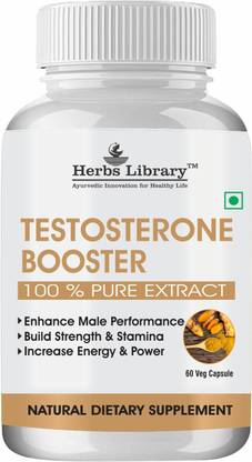 Herbs Library Testosterone Booster for Men Strength Stamina Power(60 Capsules)